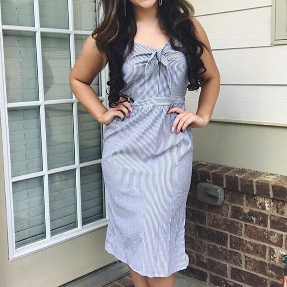 Striped midi dress